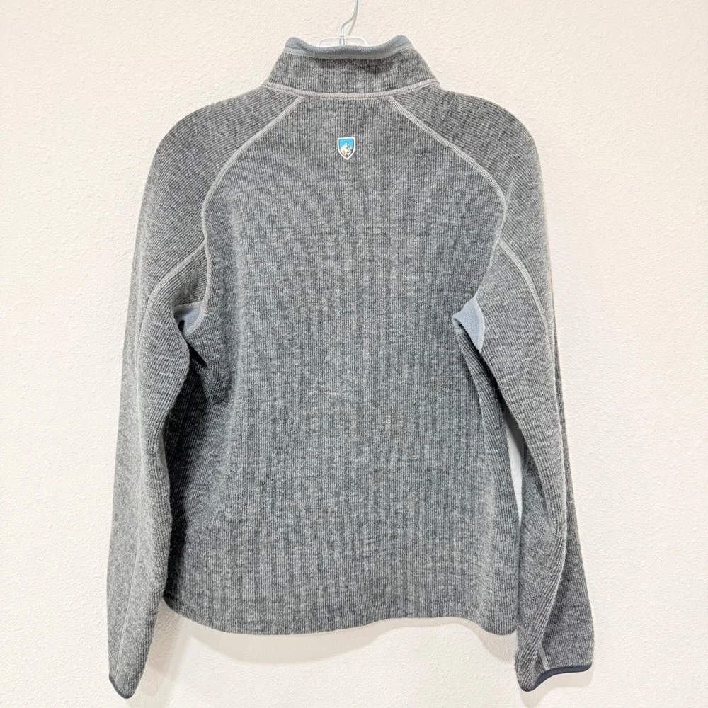 KUHL Thor Quarter Zip Pullover Sweater Small Gray Wool Blend Gorpcore Outdoor